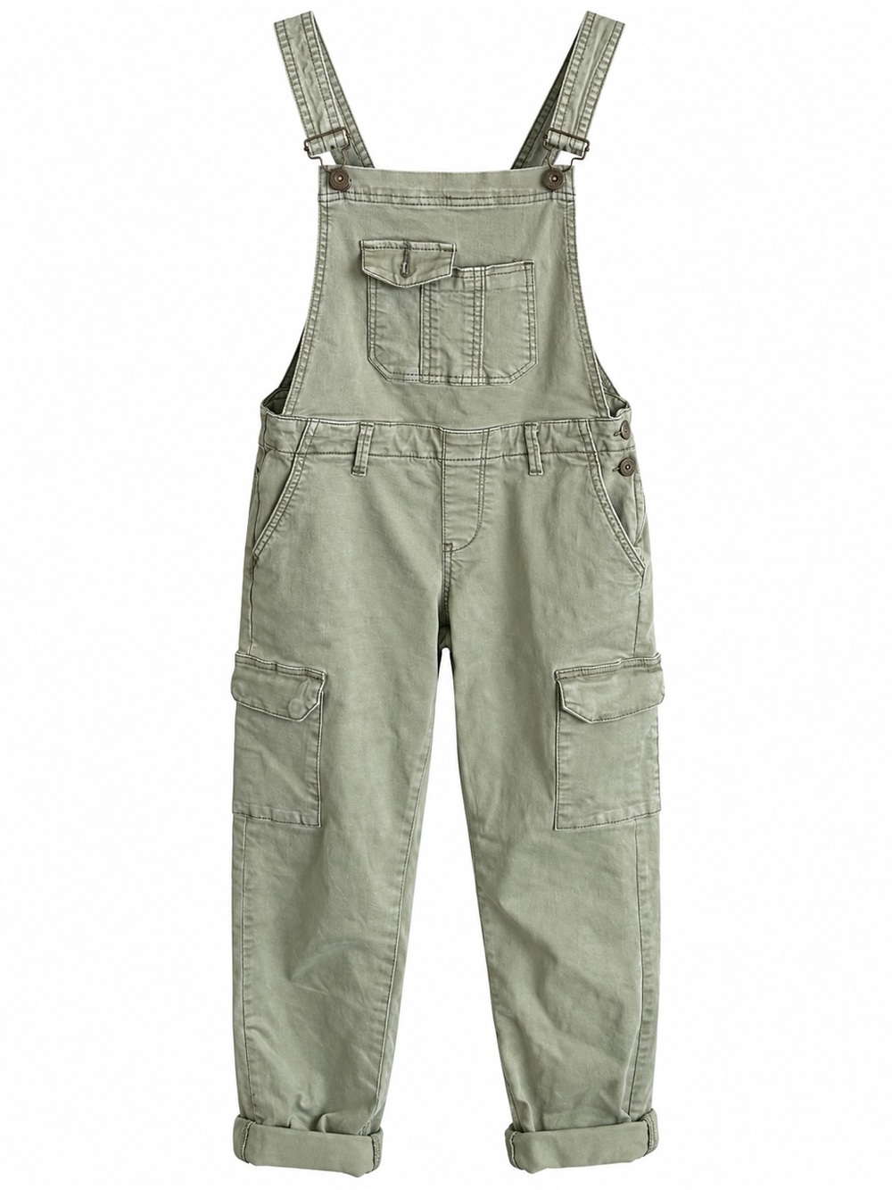 Bonobo Jeans Olive Green Utility Cargo Overalls / Dungarees Size 36 (US 2)
